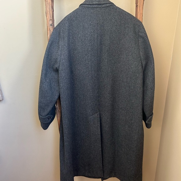 Burberrys Charcoal Button Front Lined Wool Trench Coat Size 52 Short - Picture 6 of 13